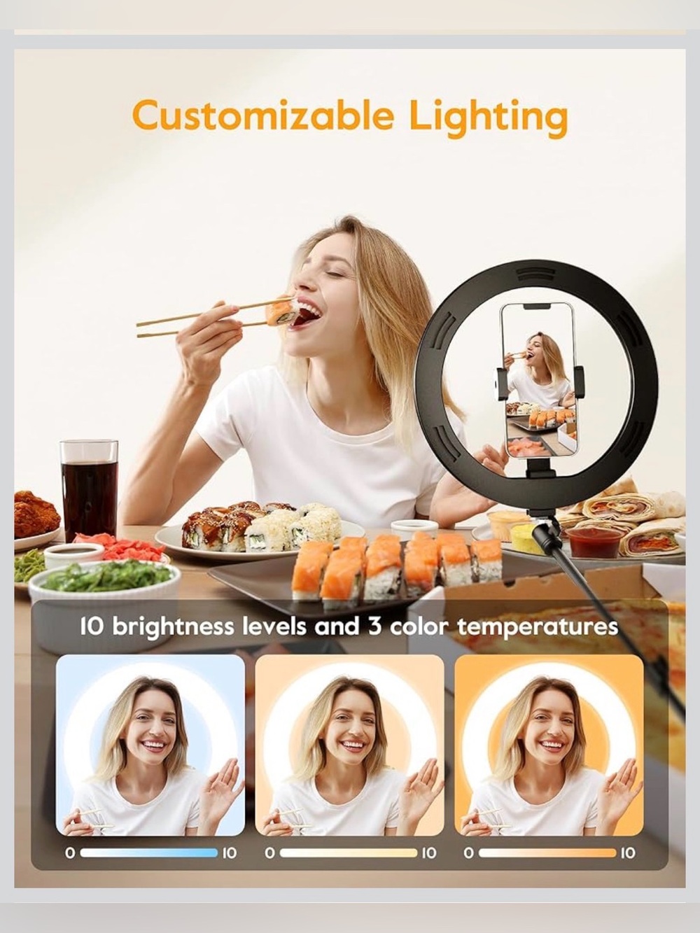 Adjustable LED Ring Light with Phone Mount - Picture 5 of 8